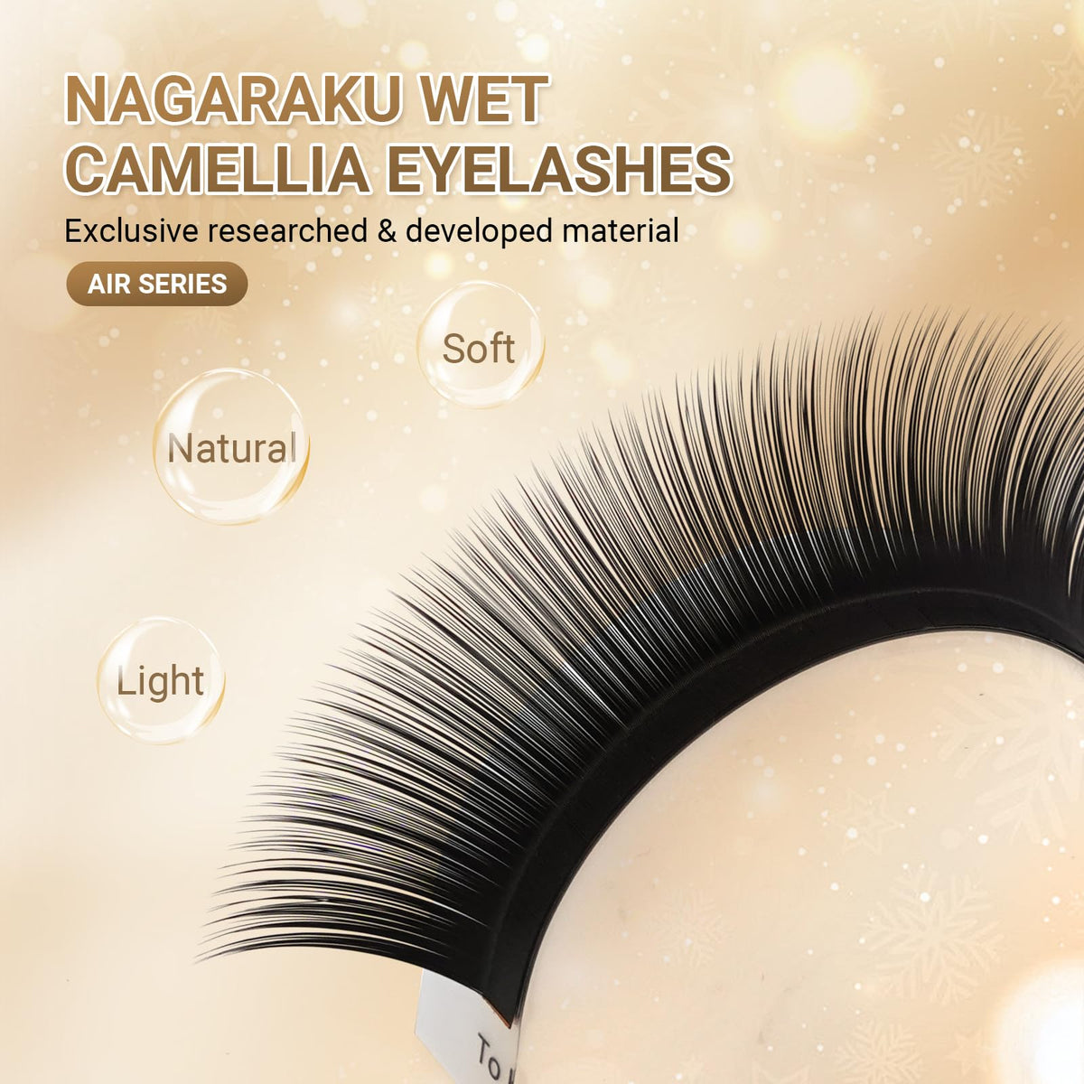 NAGARAKU Wet Camellia Lash, Roots with Light Glue Mega Volume Lash 12mm-13mm-14mm Mix Length Eyelash Extension 0.07mm LC Curl Maga/Wispy/Fox/Anime/Hybrid Volume Style