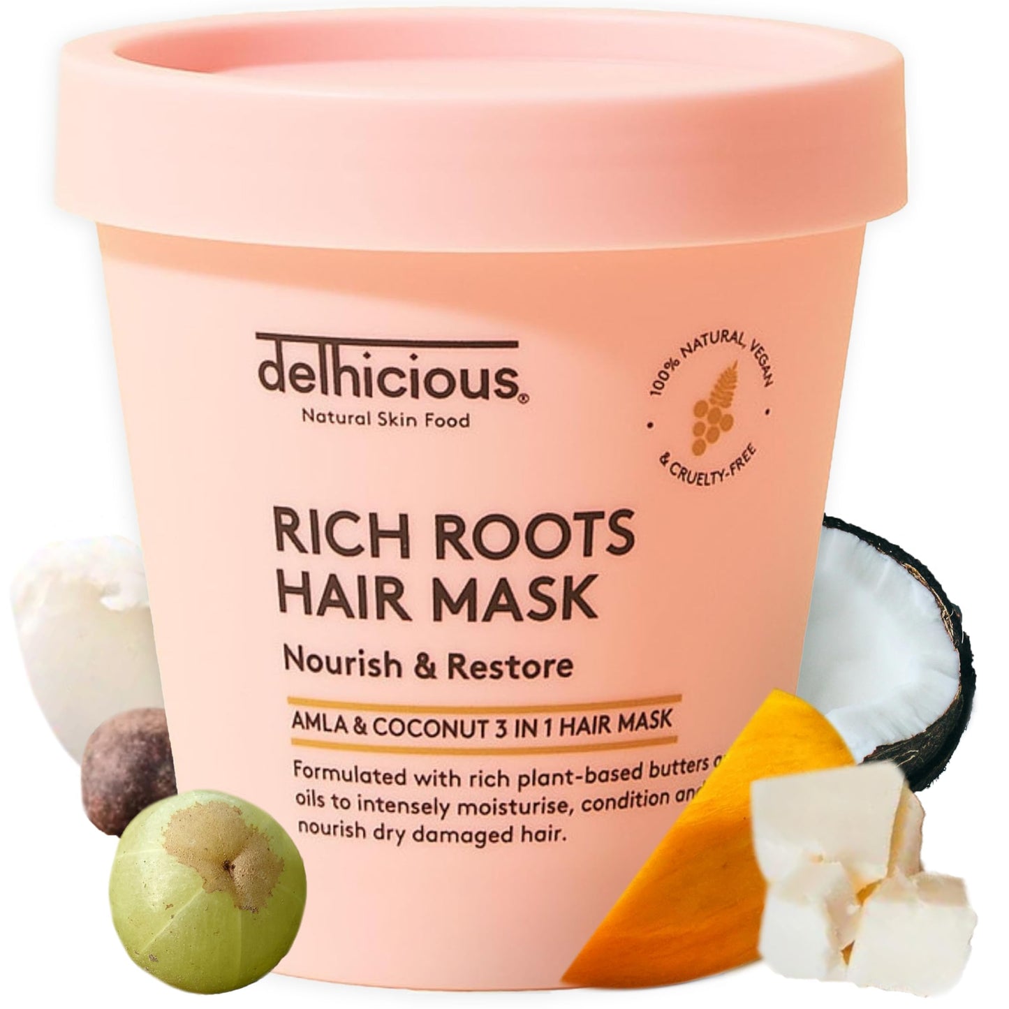 Delhicious Rich Roots Hair Mask with Amla and Coconut, 175g