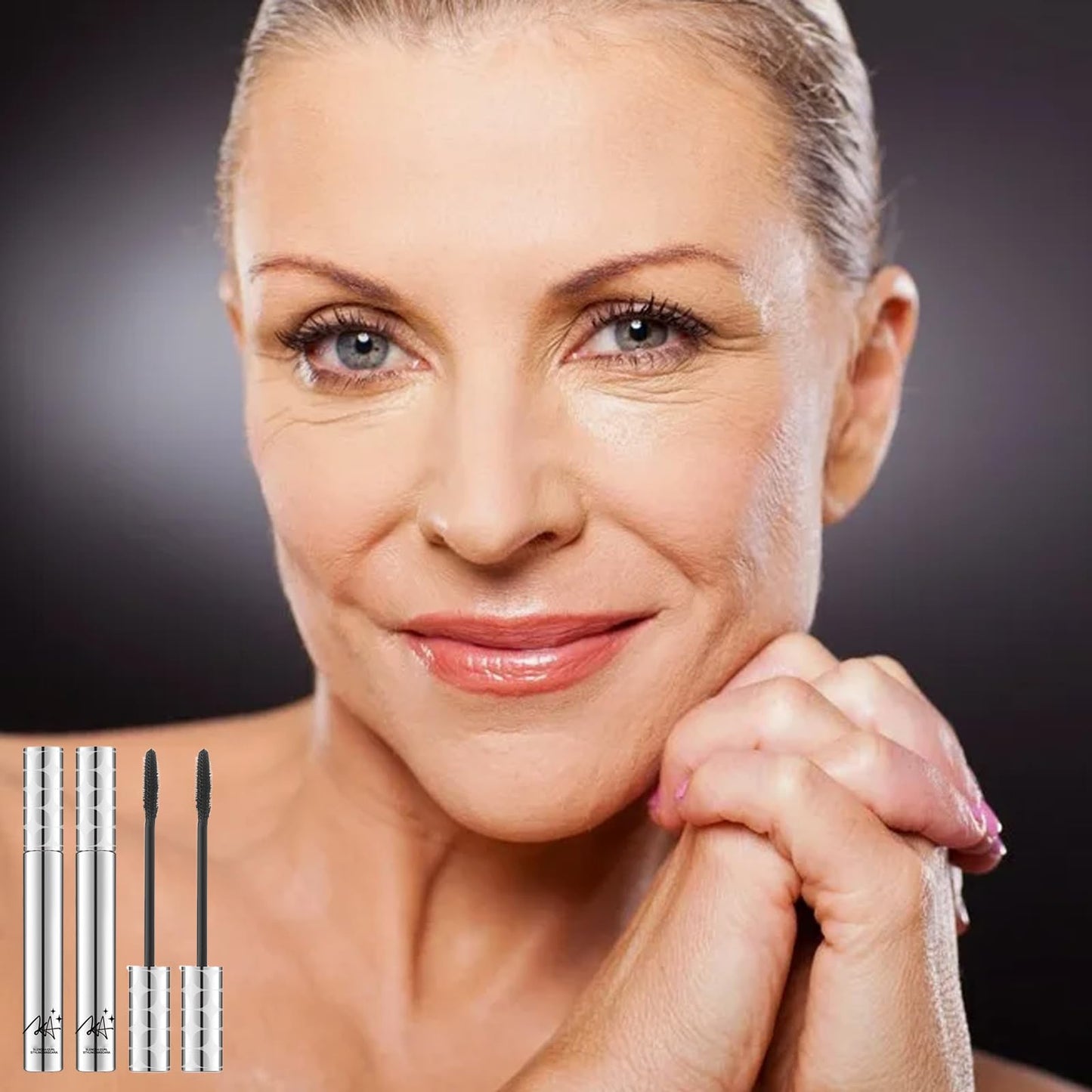 HERBINSOLS 2 Pack Mascara for Older Women - Black Waterproof Mascara Tubing Telescopic for Seniors with Thinning Lashes - Natural Waterproof Volumizing Black mascara for Sensitive Eyes