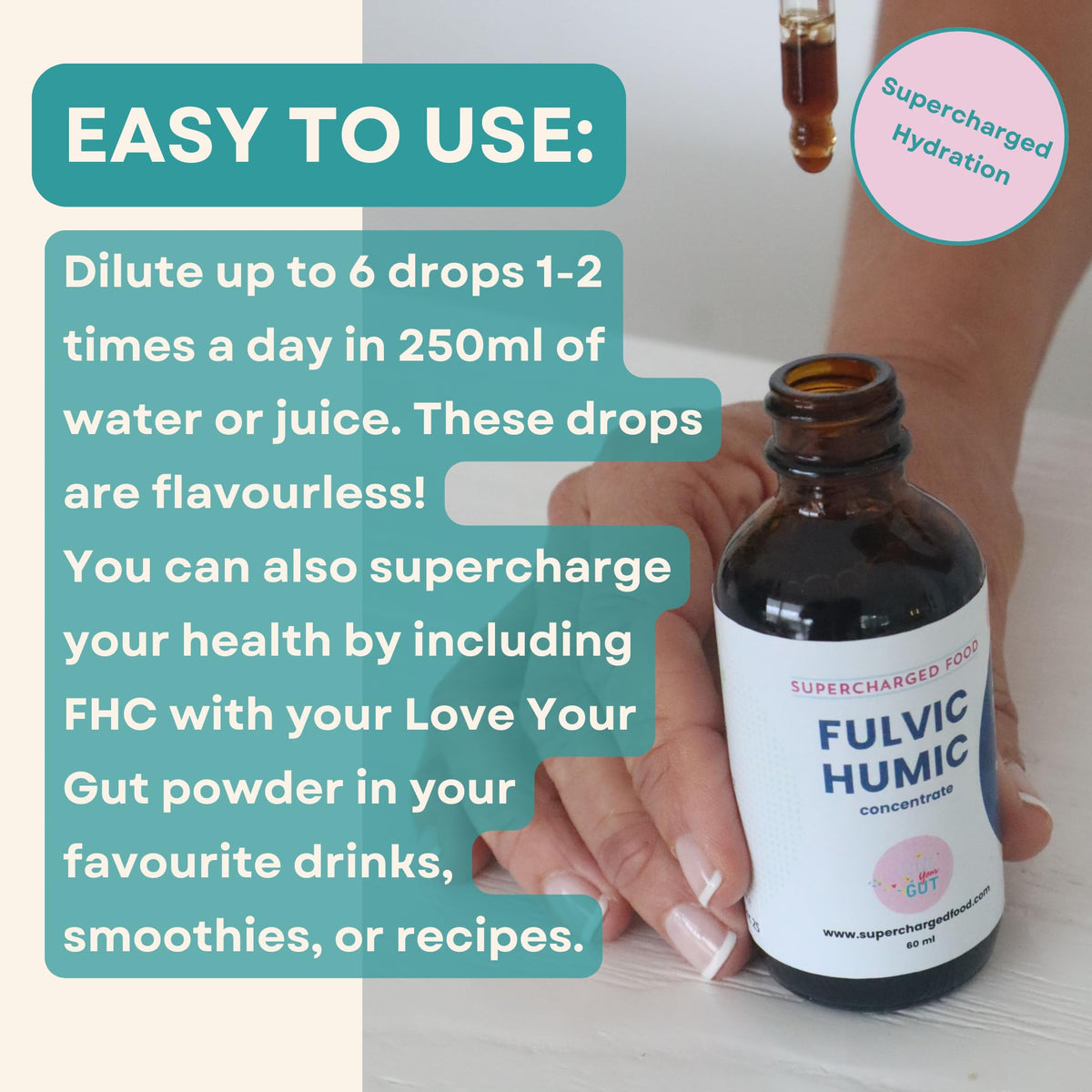 Supercharge Your Gut Love Your Gut Fulvic Humic Concentrate Drops, by Supercharged Food (30ml)