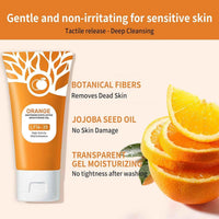 2pcs Orange Enzymes Exfoliating Brightening Gel, Exfoliating Cleansing Gel, Organic Face and Body Exfoliatings Scrub Gels, Deep Cleansing Moisturizing Facial Exfoliator for All Skin Types