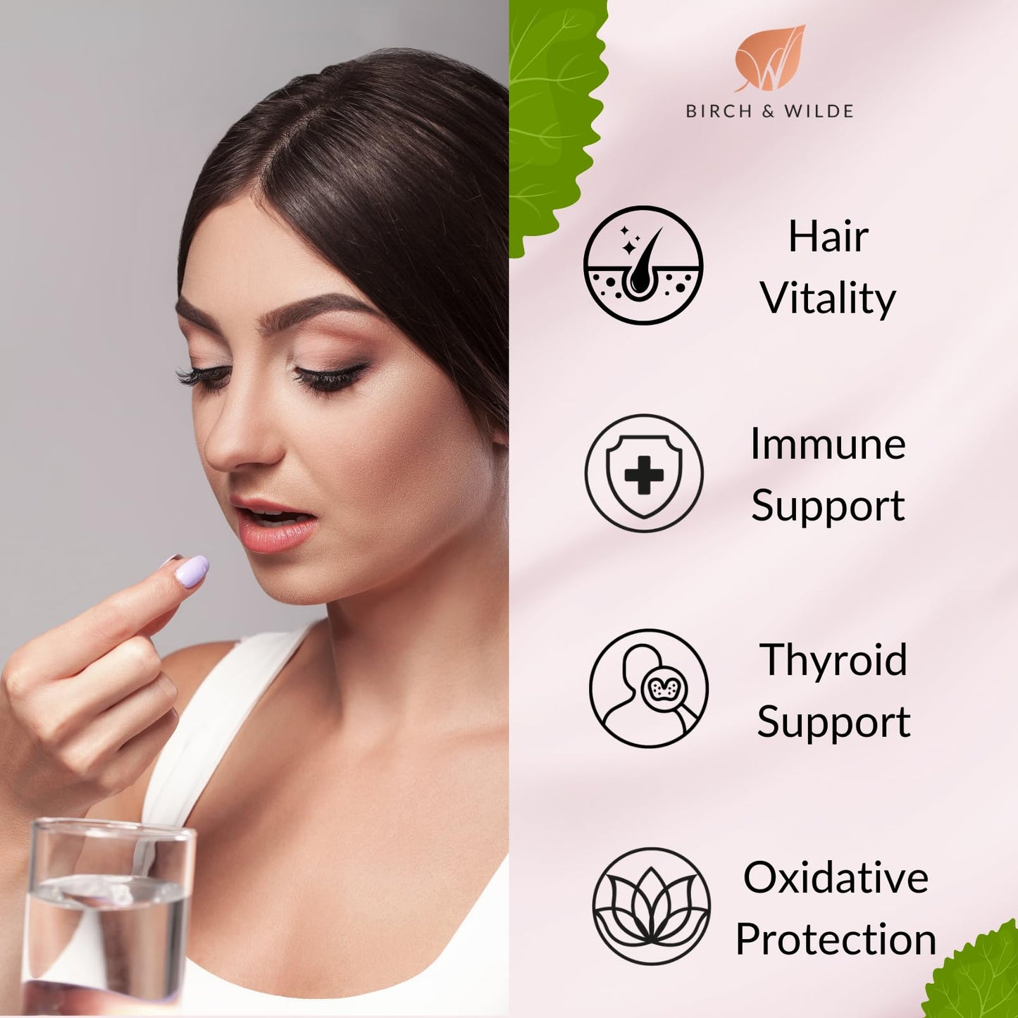 BIRCH & WILDE Selenium 200 μg – High‑Strength Vegan Thyroid & Immune Support Supplement – Antioxidant & Hair Skin Nail Health – UK Made, 60 Capsules (2‑Month Supply)