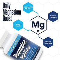 Nature's Plus NaturesPlus Magnesium Night Time - Magnesium Glycinate and Taurate Supplement with L-Theanine, Ashwagandha, Lemon Balm, B6, Hops - Vegan, Gluten Free - 60 Capsules