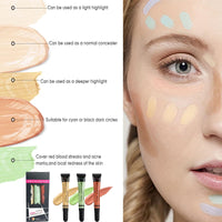 QUIWEN Full Coverage Concealer Set, 3PCS Colour Correcting Concealer Set, Hydrating & Long Lasting Liquid Concealer Waterproof Corrector Concealer For Dark Circles, Blemish, Spots(orange yellow green)