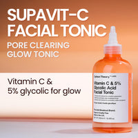 Carbon Theory Vitamin C and 5% Glycolic Acid Face Toner for Tired Dull Looking Skin, Minimises and Clears Congested Pores and Helps Improve Skin Texture and Tone 250ml