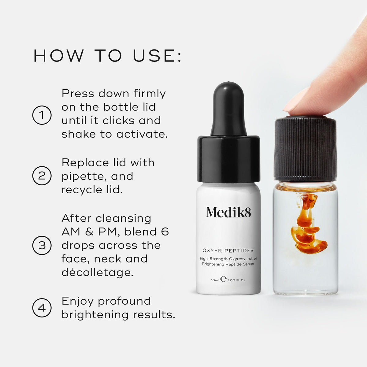 Medik8 Oxy-R Peptides - High-Strength 1% Oxyresveratrol Brightening Peptide Serum With Hyaluronic Acid - Brighten Dark Spots & Discolouration - 2 x 10ml