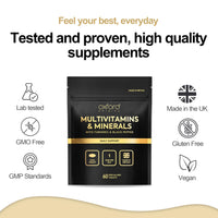 Oxford Origins Award Winning Multivitamins and Minerals Boosted with Turmeric | Made in The UK | Vegan Multivitamin Tablets for Women & Men | 100% NRV Multivitamin with 28 Key Nutrients (180 Count)