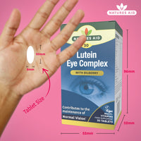 Natures Aid Lutein Eye Complex – High Strength Vision Support with Bilberry, Zinc & Vitamins C, E – Antioxidant Eye Health Supplement – Vegan, No Artificial Additives – 30 Tablets
