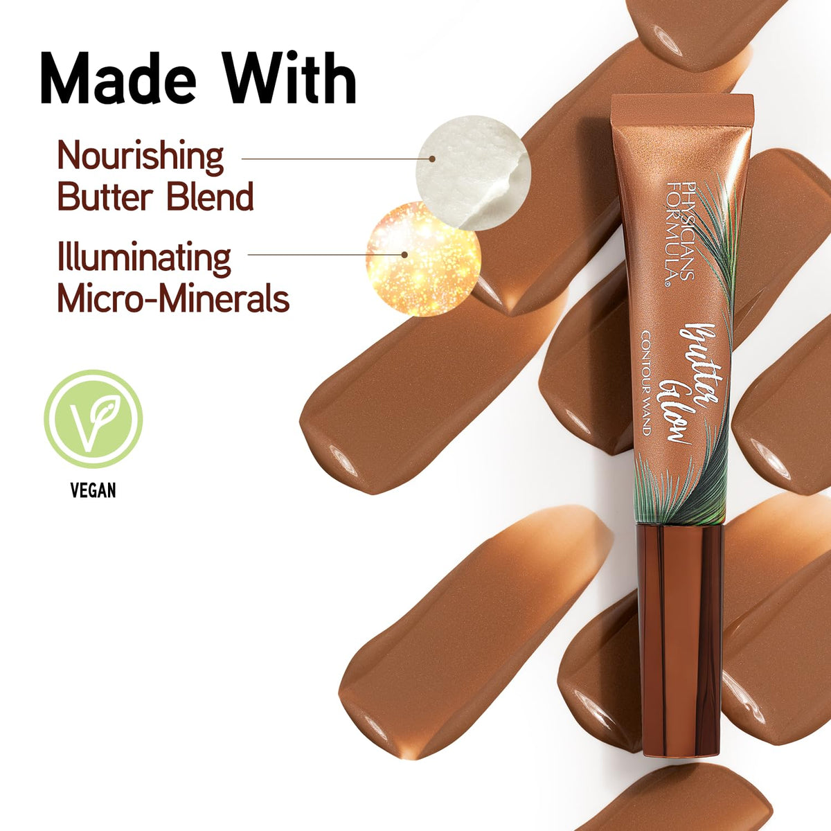 Physicians Formula Butter Glow Contour Wand, Liquid Bronzer for Instant Definition, Nourishing and Creamy, Easy Application, Fair Light
