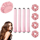 JBLJDWD 9 Pcs Heatless Blowout Rods, Heatless Curling Rod, Easy to Use Blowout Rods No Damage to Hair Heatless Curls for Curl Rods Women Long Hair Styling Tools for All Hair Pink