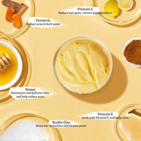 ANAiRUi Turmeric Vitamin C Clay Mask With Turmeric, Vitamin C and Kaolin clay, for Deeply Cleansing and Hydrating, Reduce Acne, Dark Spots, Blackheads, and Pores, Skincare Mask, 120g