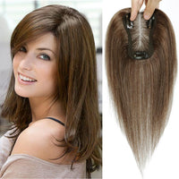 SEA SINGING Hair Toppers for Women Real Human Hair Toppers for Women with Thinning Hair Remy Toppers Hair Pieces for Women Human Hair clip on 100% Human Hair Toppers (10inch, HL-6#)