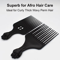 ZEROKIWI Professional Afro Pick Comb, Detangling Hairdressing Afro Braiding Rake Comb for Wig Natural African Thick Curly Long Short Hairstyling Men Women Barber Salon Hairstylist Tools (AB)