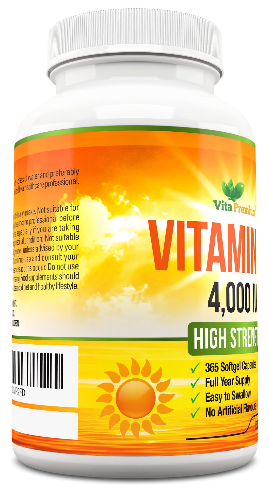 Vitamin D 4,000 IU Softgels, Maximum Strength Vitamin D3 Supplement, 365 Easy to Swallow Tablets - Full Year Supply