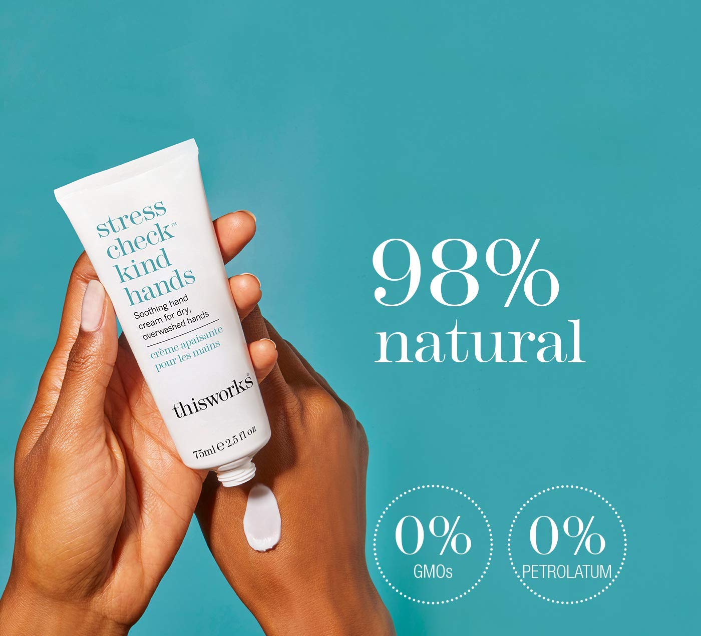 This Works Stress Check Kind Hands, 75 ml - Intensely Hydrating Hand Cream Enriched with Shea Butter, Vitamin E and Ylang Ylang Essential Oils - Soothing Hand Moisturiser for Dry and Sensitive Skin