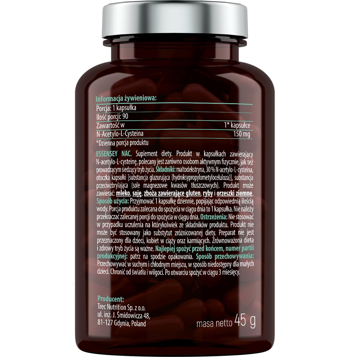ESSENSEY Essensey NAC N-Acetylo - Amino Acid L-Cysteine 150mg Capsules - Premium Liver Health Support with Glutathione Precursor - Natural Detox Formula - 90 Vegetarian Capsules