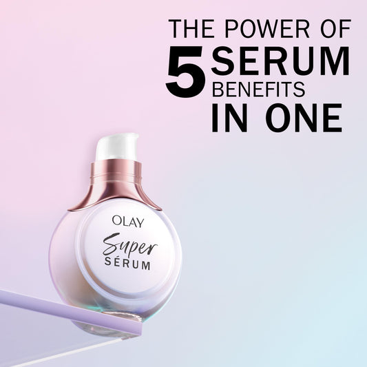 Olay Super Serum, Hydrating Face Serum with Vitamin C, Niacinamide, Collagen Peptide, Skincare For Anti Ageing and Brightening, 14ml