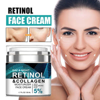 Advanced Retinol Collagen Face Cream with 5% Hyaluronic Acid – Anti-Aging & Anti-Wrinkle Formula to Reduce Fine Lines, Lift & Firm Skin. 24-Hour Hydration for a Youthful Glow. Suitable for Most Skin