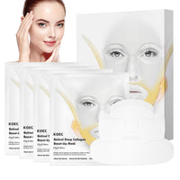 Fashion Base Deep Collagen Retinol Tension Boost Up Mask Set, 4PCS Deep Collagen Face Tightening and Lifting Mask for V-Line,Smile Line & Forehead Wrinkles, Korean Skin Care
