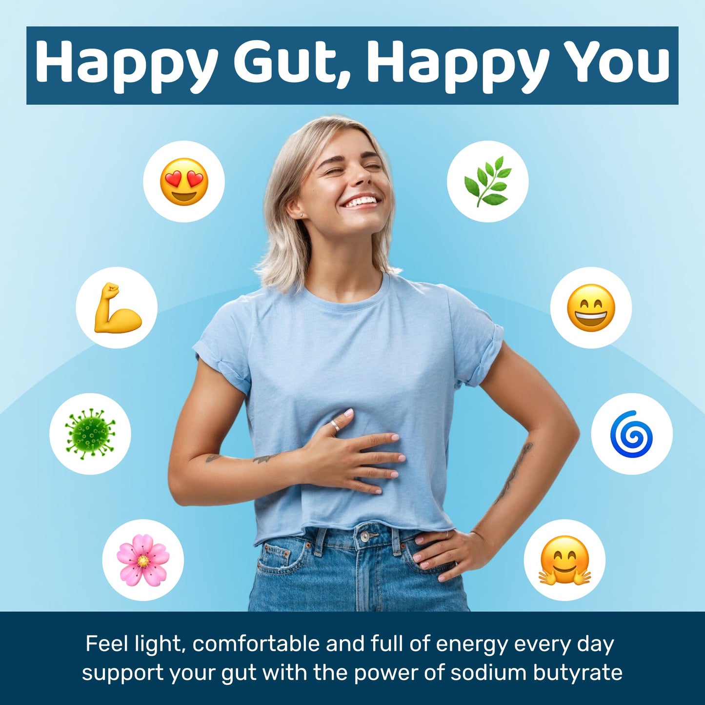 Ultra Lyte Sodium Butyrate 600mg per Serving – 80% Butyric Acid – 90 Vegan Capsules, 45 Servings – Advanced Microencapsulated Formula – Gut Comfort & Digestive Balance