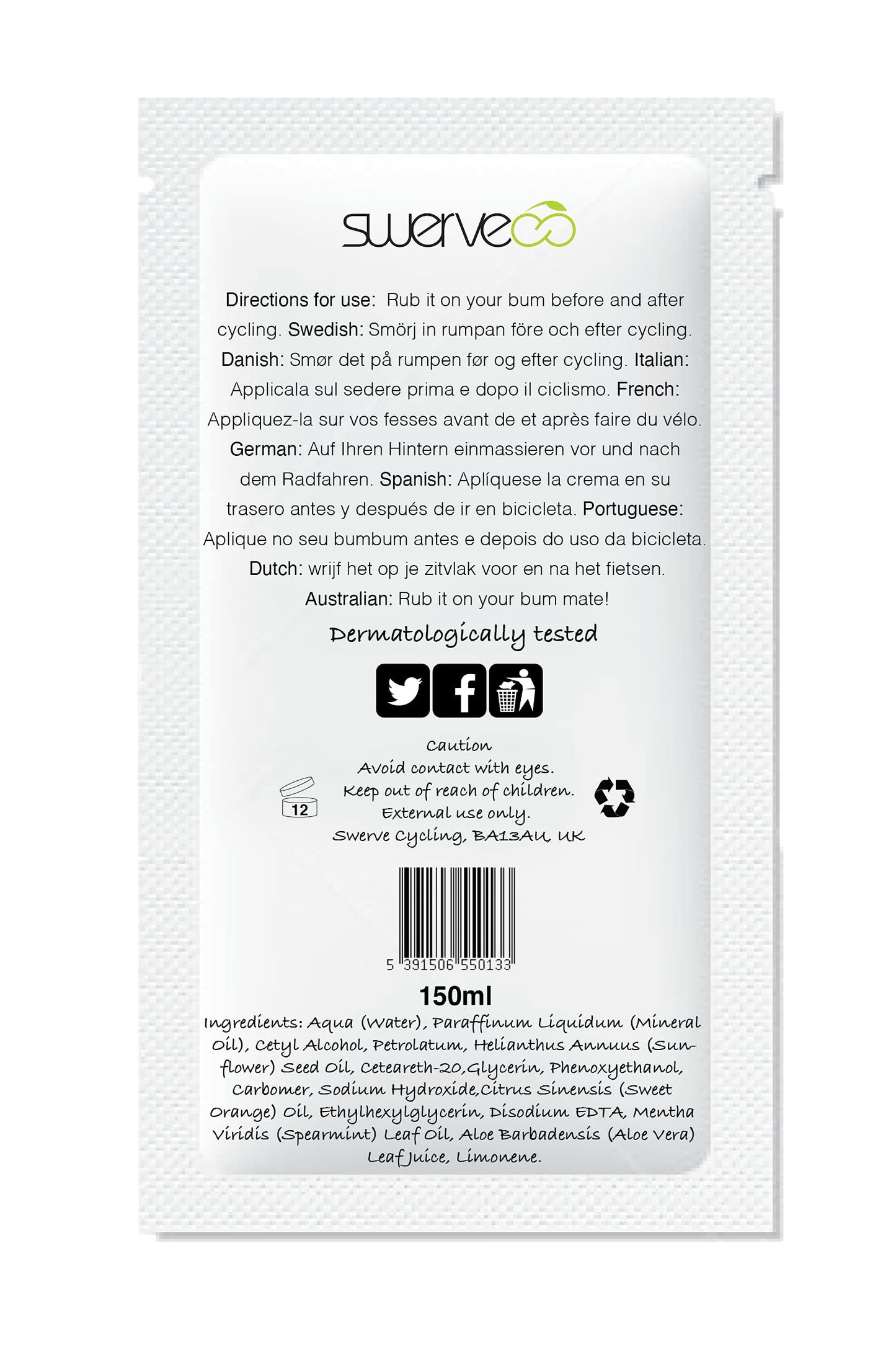 Chamois Cycling Swerve Bum Cream