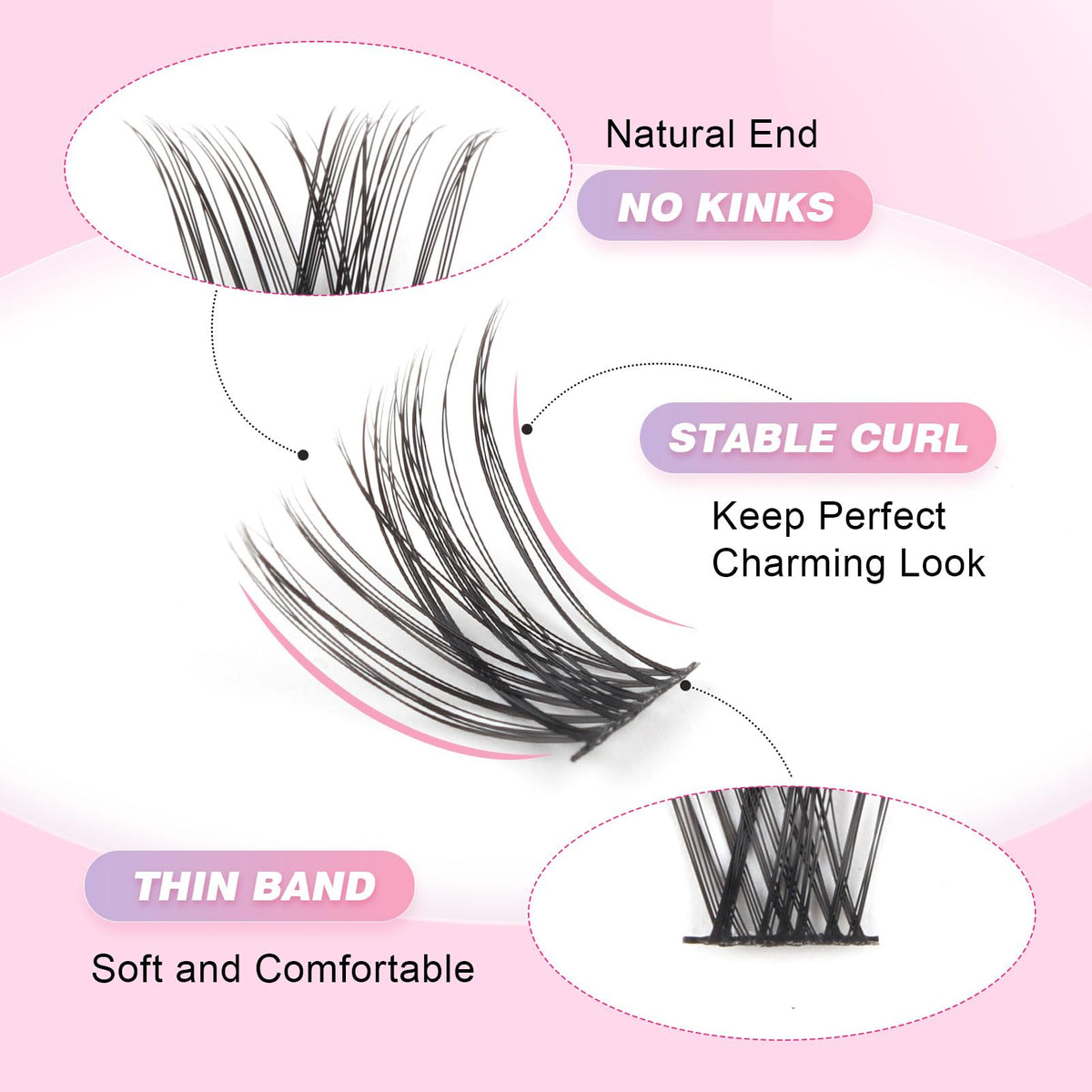 Glowing Win Individual Lashes DIY Lash Extensions Kit with Lash Bond&Seal and Tweezers 144PCS Cluster Lashes Set Reusable False Eyelash Extensions Natural Look Mix 8-16mm C D Curl Strip Eye Lashes
