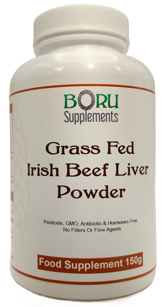 Boru Supplements Boru Grass Fed Irish Beef Liver Powder Undefatted 150 grams No additives (not capsules)