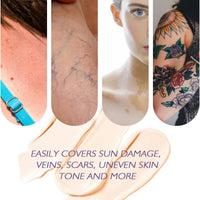 Ruojiar Body Coverage Per/fector,Ta/ttoo Cover Up Makeup,All Over Com/plexion Per/fector,Long Lasting Waterproof Sweatproof,Natural Gloss,Easy Application,Radiant Glow,Body Makeup,for Blemish,Spot and Scars