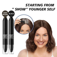 LaluluTek Instant White Hair Coverage Stick - Root Touch Up & Grey Hair Concealer for Men & Women - Wind & Sweat Resistant - Black