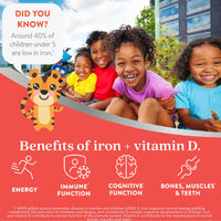 Active Iron Kids Chews, with Iron & Vitamin D, Blackcurrant Flavour, 30 Day Supply