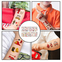Distillerie des Cévennes 10 Pcs Fire Fake Tattoo Firefighter Temporary Tattoos Waterproof Firetruck Tattoo Sticker for Fire Education Theme Party