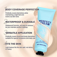 DRTRU All-Over Complexion Perfector,Body Coverage Perfector,CC Cream Foundation,Evens Out Skin Tone,Waterproof and Sweat-Proof Concealer Foundation for Face and Legs (1 Pcs)