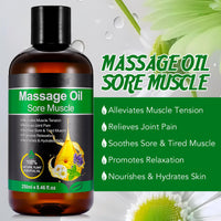 zoxpm Massage Oils for Massage Therapy 250ML Massage Oil for Muscle Pain Relief, Warming, Relaxing - Sports Massage Oil for Improved Recovery and Deep Tissue Massage