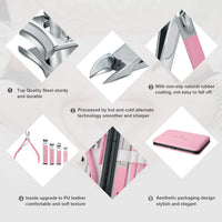 Keiby Citom Manicure Set 18pcs Nail Clipper Kit Professional Grooming Kit, White Pink