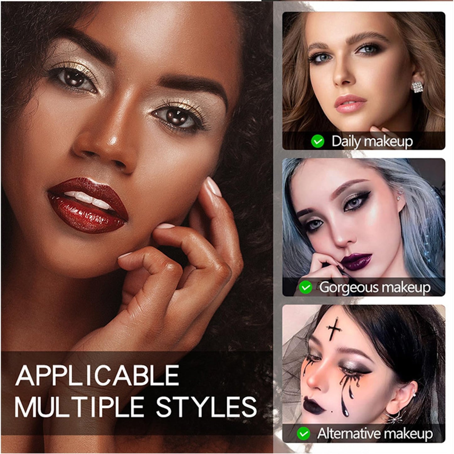 SHEBEEDO Black Eyeshadow Palette,Black Smokey Eyeshadow Palette Makeup,9 Colors Black Silver Gray White Eyeshadow Palette,Highly Pigmented Blendable Makeup Matte Glitter Eyeshadow Palette For Girl&Women