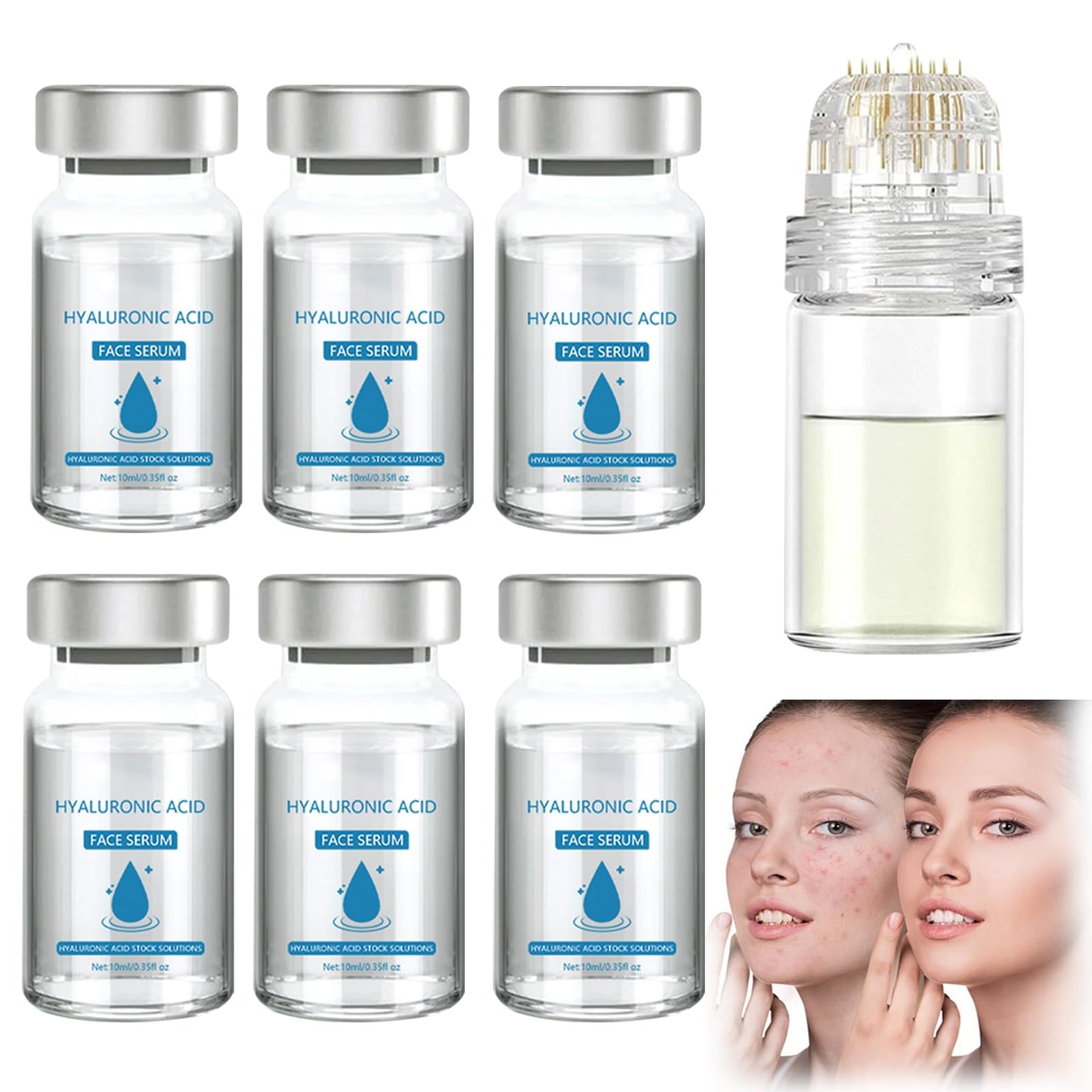 Bettinay 6PCS Lips Serum Beauty Kit, Micro Infusion Facial System for Deep Nourishment All Skin Types