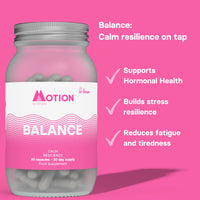 Motion Nutrition Hormone Balance (60 Capsules) | Acclaimed Stress Relief for Calm Resilience on Tap | Avoid Burnout | Take Better Decisions | A Worry Free You | No Unsafe stimulants | Made in UK