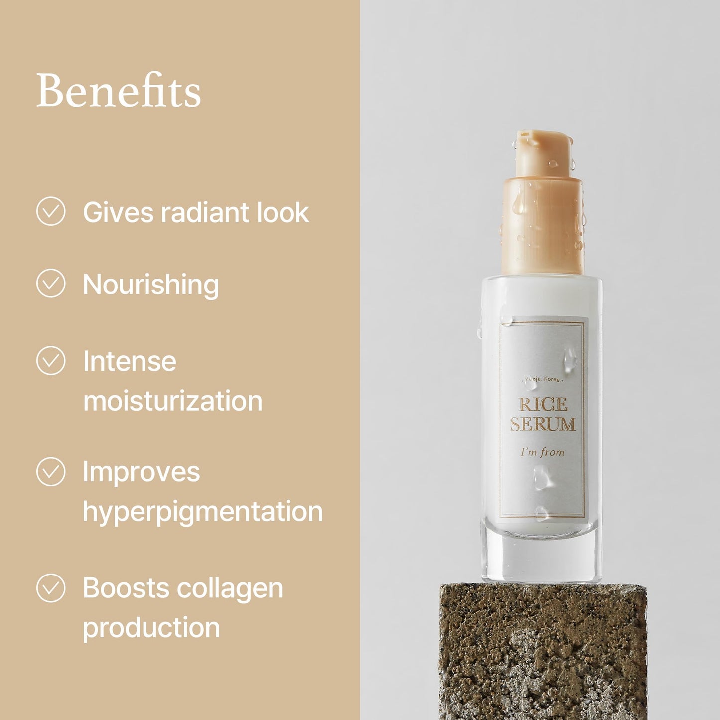 I'm from Rice Serum, 73% Fermented Rice Embryo Extract | Improve Hyperpigmentation, Boost Collagen, Vitality, Supply nutrients to skin with Vitamin B, Healthy Glow