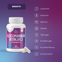 Glucomannan (Konjac) 3000 mg High Dose Capsules with Chromium, Vegan, Additives Free, Allergen Free, Non-GMO, 180 Capsules by Sensilab Essentials