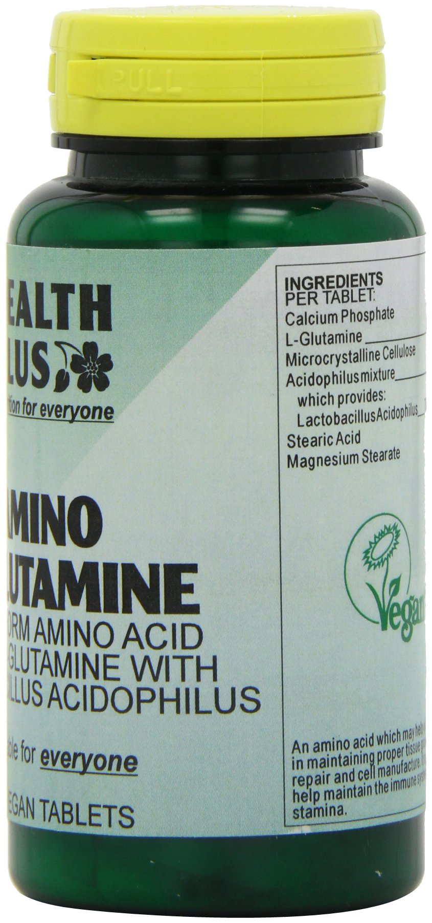 Health Plus Amino L-Glutamine 500mg Amino Acid Supplement - 60 Tablets
