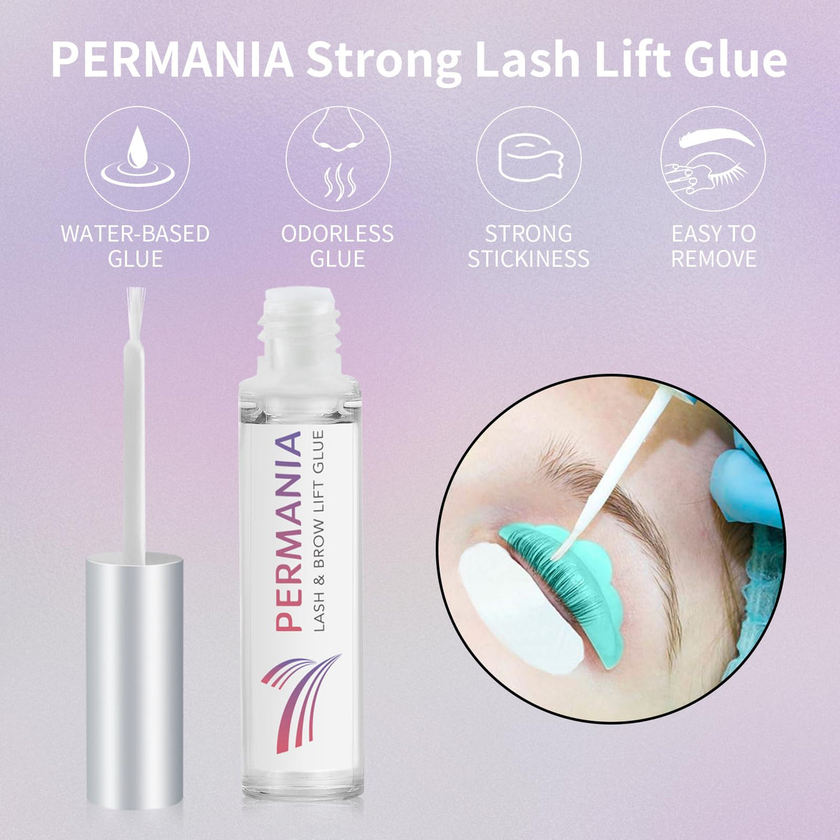 PERMANIA Lash Lift Kit, 2 in 1 Fast Eyelash Lift and Brow Lamination Kit, 5 Pcs Each Sachet, Eyelash Perming Curling Set with Complete Tools, for Salon and Home Use