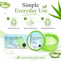 Ammuri Organic Aloe Vera Gel 300ml – 100% Pure Natural Cooling Moisturiser for Face, Hair & Body | Hydrating After Sun Lotion for Dry Skin | Non-Sticky Soothing Gel, Vegan & Cruelty-Free