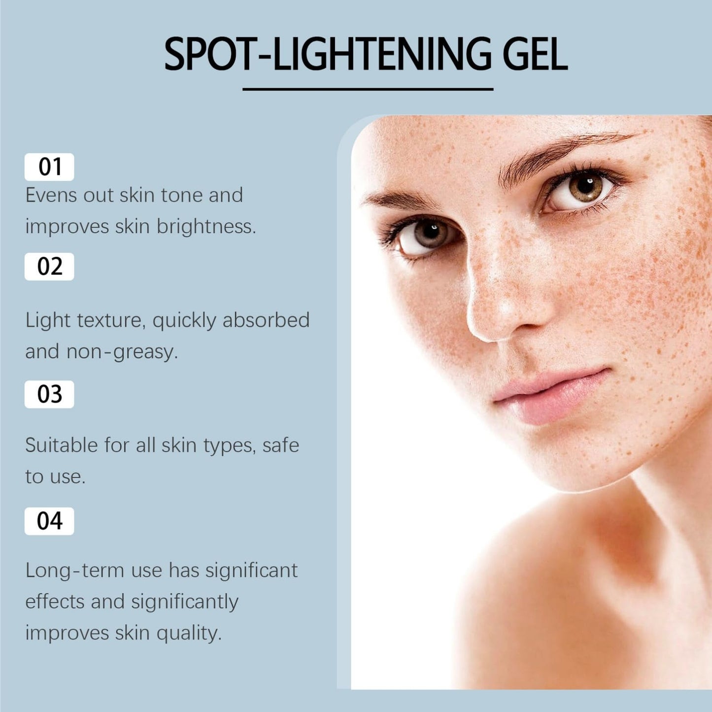 Spot-lightening Gel,Skin Tightening Cream,Skin Brightening Face Serum for Discolouration and Hyperpigme/ntation,Vitamine C&Hyaluronic Acid Face Serum,Face Brightening Serum,for All Skin Types,30ml