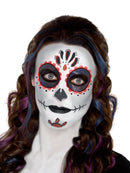 Smiffys Make-Up FX, Day of the Dead Kit, Aqua, with Face Paints, Stickers, Crayon & Applicators, Cosmetics and Disguises Fancy Dress, Cosmetic Dress Up Cosmetics & Disguises.