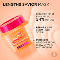 L'Oreal Paris Elvive Dream Lengths Hair Mask, Nourishing & Strengthening Treatment, Enriched with Castor Oil, For Long, Damaged Hair 300ml