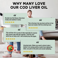 MÖLLER'S Moller’s ® | Omega 3 Cod Liver Oil | Omega-3 Dietary Supplements with EPA, DHA, Vitamin A, D and E | Superior Taste Award | Pure & Natural cod Liver Oil | 166 Year Old Brand | Apple | 250 ml