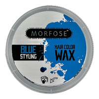 MORFOSE Morfose Hair Colour Wax Styling,Temporary Hair Dye Wash In Wash Out, Coloured Hair Wax Kids Instant Styling, Hair Colour Pomade Washable for Men, Women, Party, Cosplay (Blue, 100 ml)