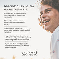 Oxford Organics Advanced Vegan Magnesium Tablets | Magnesium Supplements for Restless Leg Syndrome Relief, Leg Cramps & Calm Sleep | Magnesium Citrate, Oxide & Vitamin B6 | UK Made Magnesium Supplement (240 Tablets)