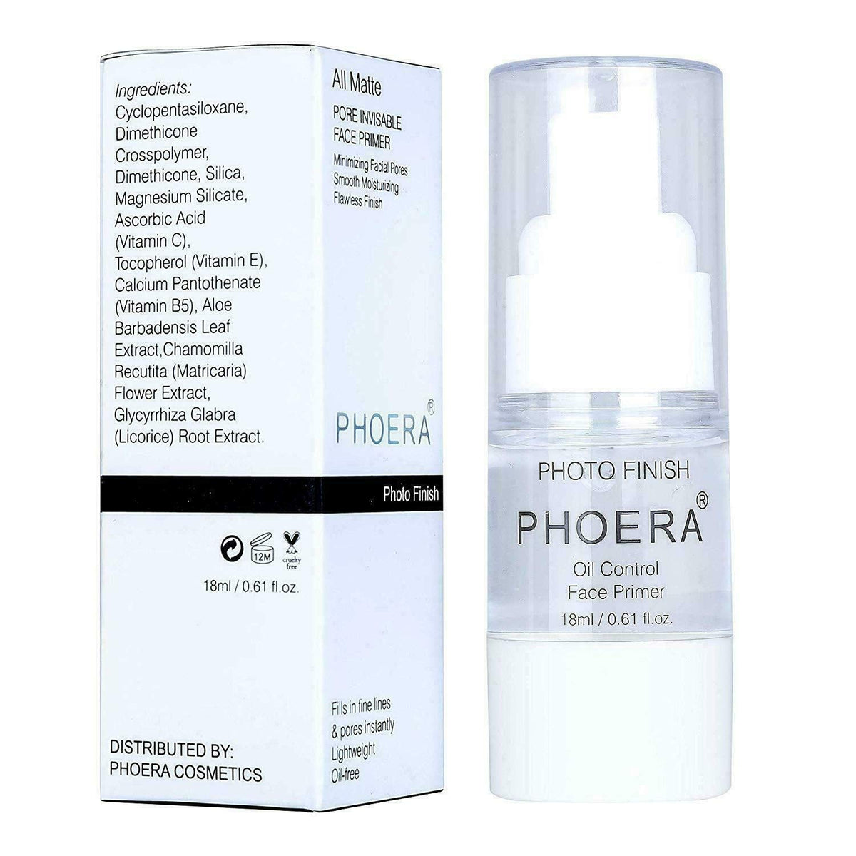 Phoera AQUAPURITY - PHOERA Primer Matte Finish Face Makeup Pore filler Primer Foundation Base Oil Control Full Coverage Make Up Base Concealer Long Lasting Flawless Pores Minimiser Liquid Moisturizing (18ML)