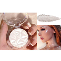 LYNTYAOU Highlighter Powder Makeup Palette, Diamond Shine Highlighter, Face Highlighter Palette, Long Lasting Lightweight Shimmer Colors for Highlighting and Contouring (Pearl White)